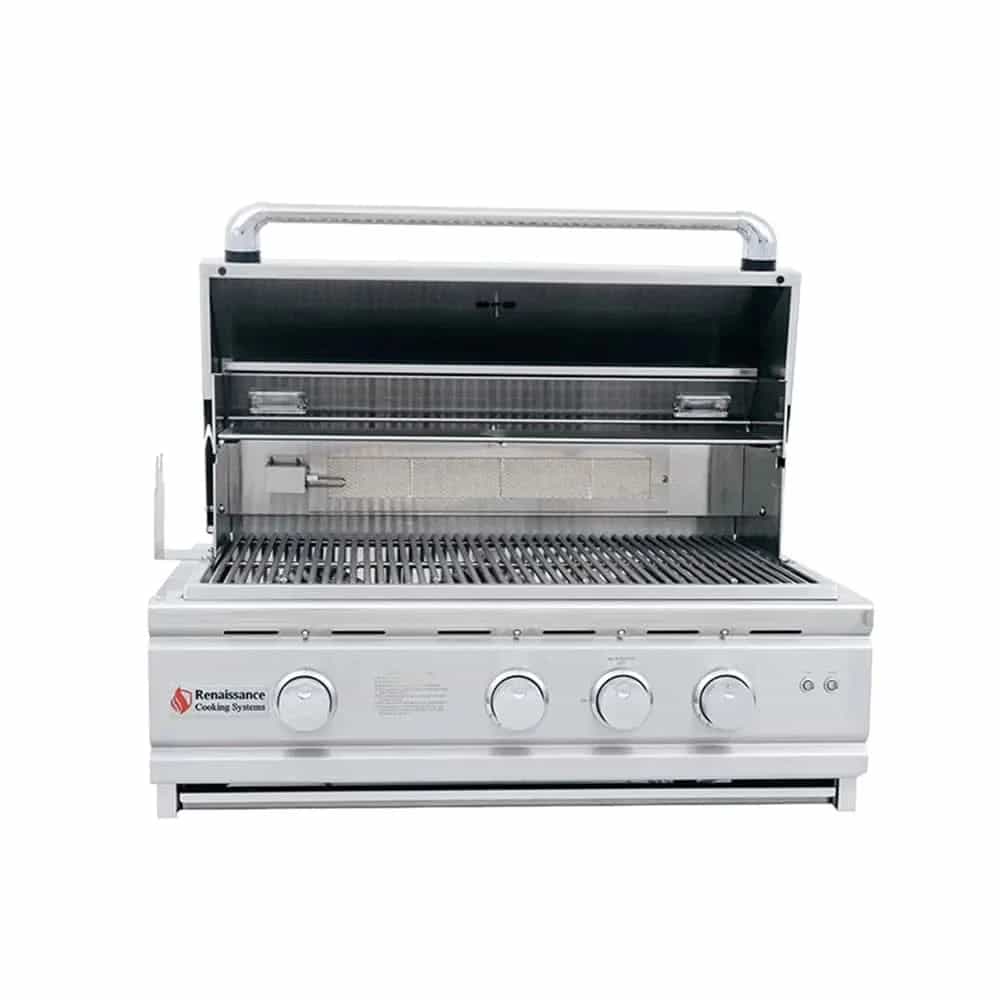 RCS Cutlass Pro 30-Inch 3-Burner Built-In Grill with Blue LED Lights and Rear Burner - Natural Gas - RON30A - image 3