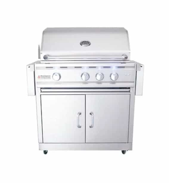 RCS Cutlass Pro - 30-Inch 3-Burner Freestanding Grill with Blue LED Lights and Rear Burner - Natural Gas - RON30A + RONMC - image 1