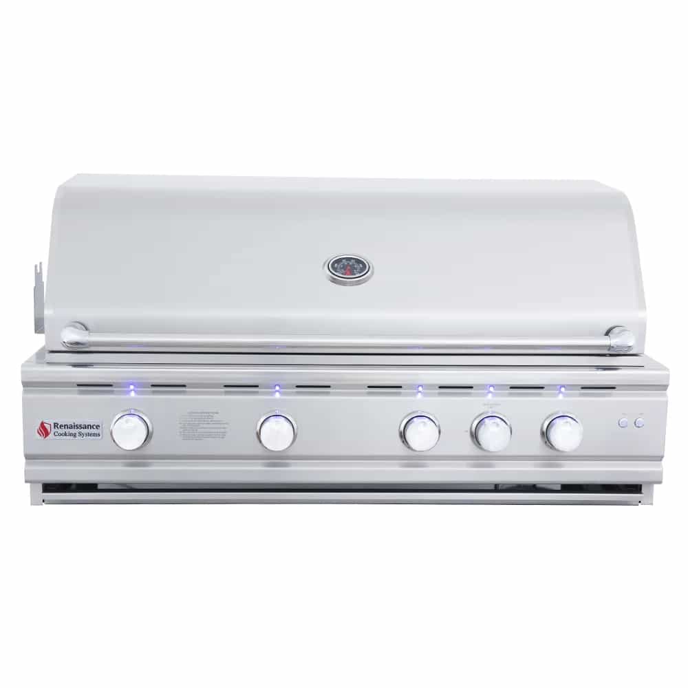 RCS Cutlass Pro - 42-Inch 4-Burner Built-In Grill with Blue LED Lights and Rear Burner - Liquid Propane Gas - RON42ALP - image 1