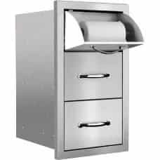 Summerset 17" Vertical 2 Drawer & Paper Towel Holder Combo Masonry - SSTDC-17M - image 1