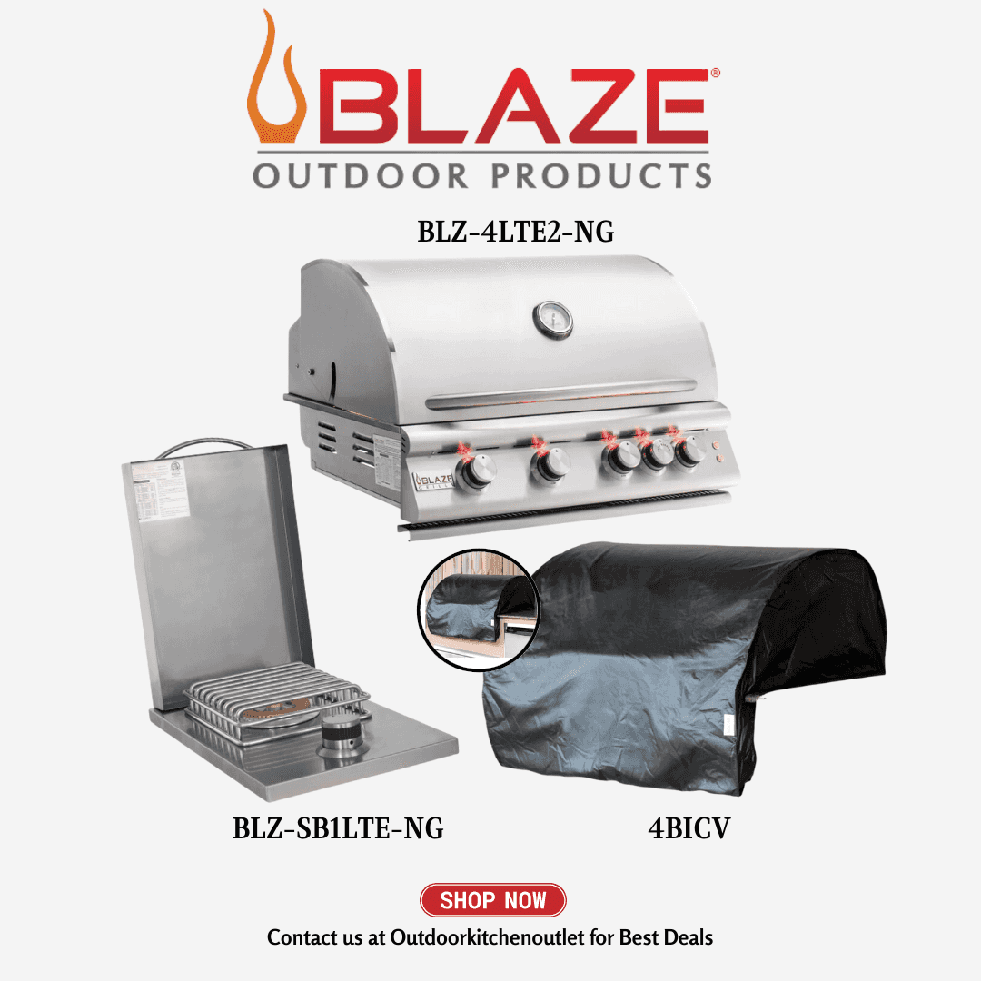 Blaze Outdoor Basic Package LTE 32-inch 4 Burner Grill with Single Side Burner and Cover NG - image 1