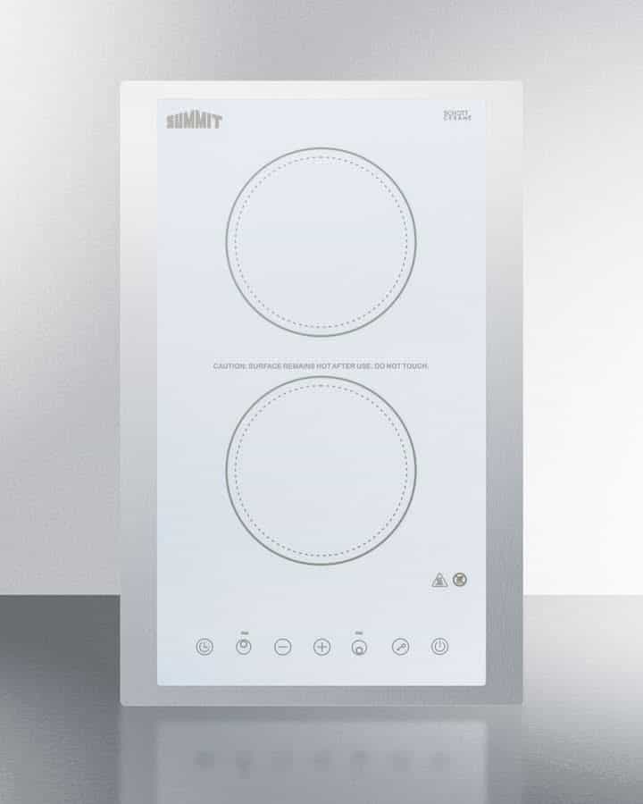 Summit 15 Wide 115V 2-Burner Radiant Cooktop White - CR2B15T2WTK15 - image 1