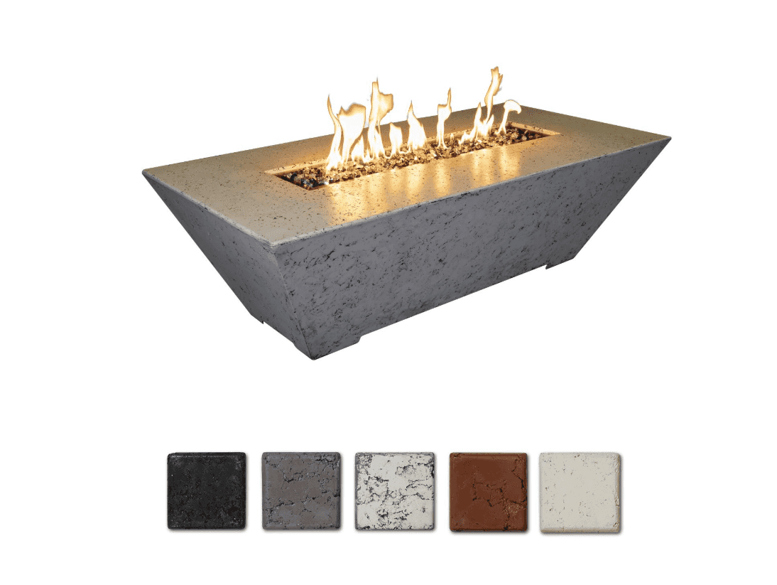 Athena ORECFT-723018 Olympus 72x30-Inch Rectangular Concrete Gas Fire Pit in Rust Color Natural Gas- ORECFT-723018-RST-NG - image 1