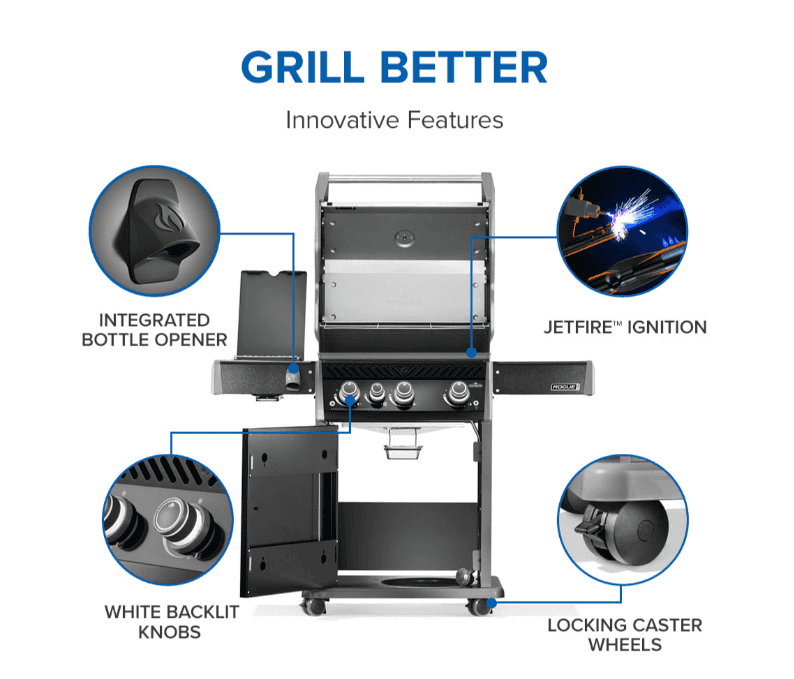 Napoleon Rogue® PRO 425 SIB with Infrared Side Burner 3 Burners NG- RP425SIBNK-2 - image 5