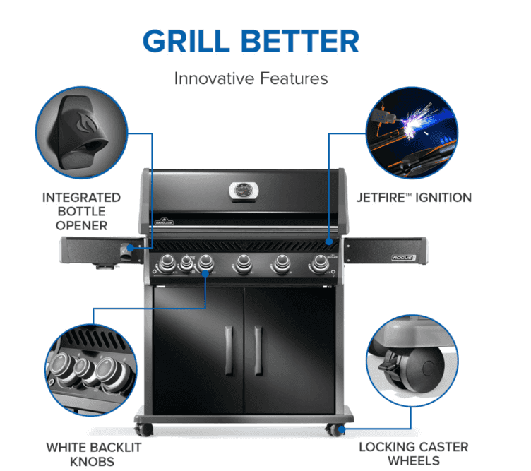 Napoleon Rogue® PRO 625 SIB with Infrared Side Burner 5 Burners LP- RP625SIBPK-2 - image 4