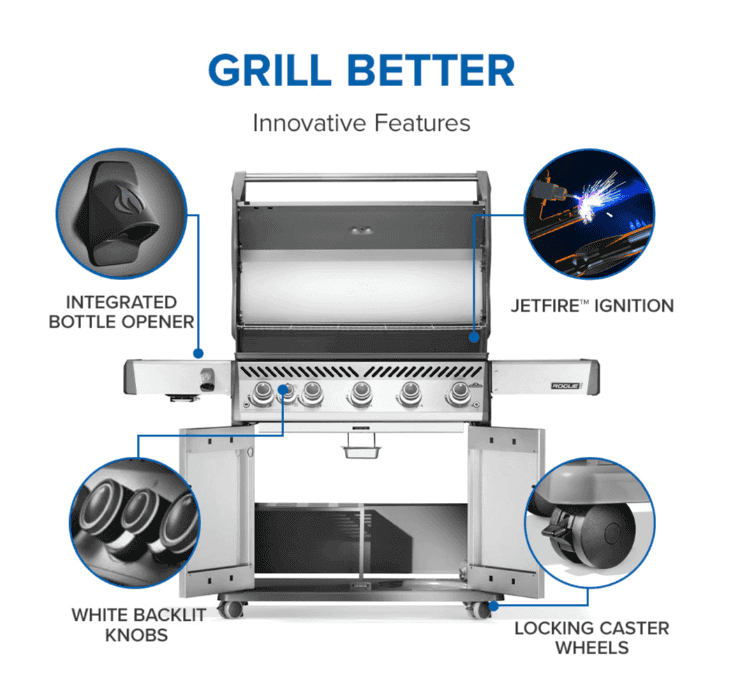 Napoleon Rogue® PRO 625 SIB with Infrared Side Burner 5 Burners LP- RP625SIBPSS-2 - image 5