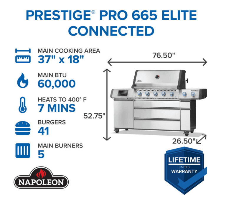 Napoleon Prestige® PRO 665 Elite with Smart Technology & Electric Smoker Box 5 Burners LP- PRO665VXRSIBPSS - image 3