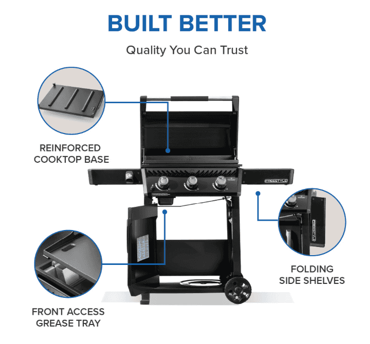 Napoleon Freestyle™ 24 Inch Pre-seasoned Non-Stick Griddle 3 Burners NG- F24DFTNK - image 4