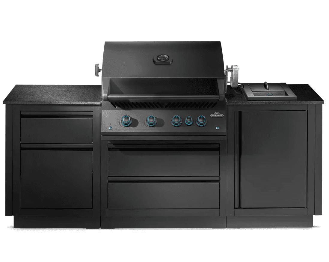 Napoleon OASIS 300 7 1/2 Ft Outdoor Kitchen Island w/ Natural Gas Grill & Side Burner- ODK300-BIG32RBNMK-1 - image 1