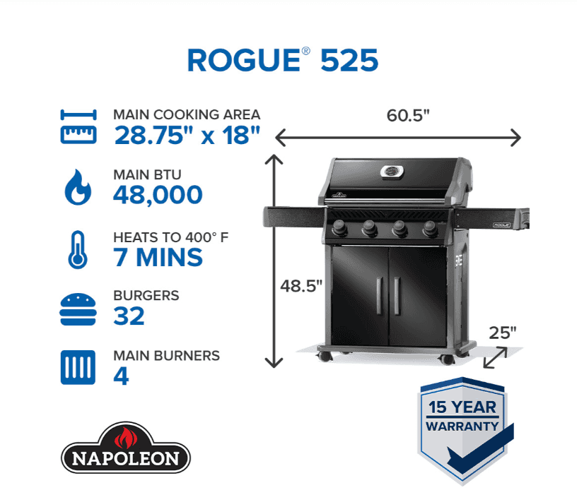 Napoleon Rogue® 525 Gas Grill 4 Burners NG- R525NK-2 - image 2