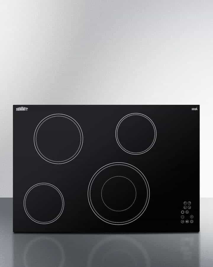 Summit - 30 Wide 208-240V 4-Burner Radiant Cooktop - CR4B30T11B - image 1