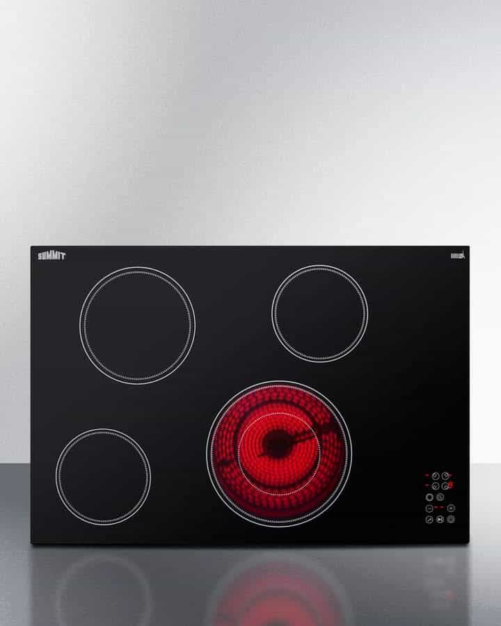 Summit - 30 Wide 208-240V 4-Burner Radiant Cooktop - CR4B30T11B - image 4