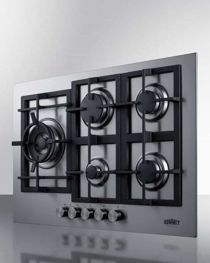 Summit - 30 Wide 5-Burner Propane Gas Cooktop In Stainless Steel - GCJ5SSLP - image 2