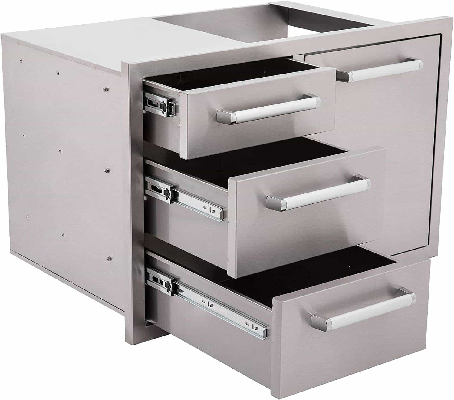 Bonfire Whistler - 42-Inch 5-Burner Built-In LP Grill with Side Burner Triple Drawer and Trash Combo and Griddle Plate - PCKG2CBB500-LPTDTGP - image 10