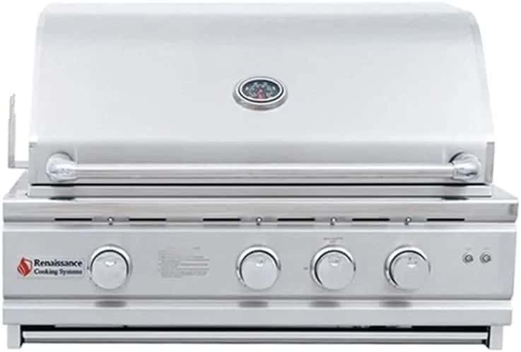 RCS Cutlass Pro - 30-Inch 3-Burner Built-In Grill with Blue LED Lights and Rear Burner-  Liquid Propane Gas - RON30ALP