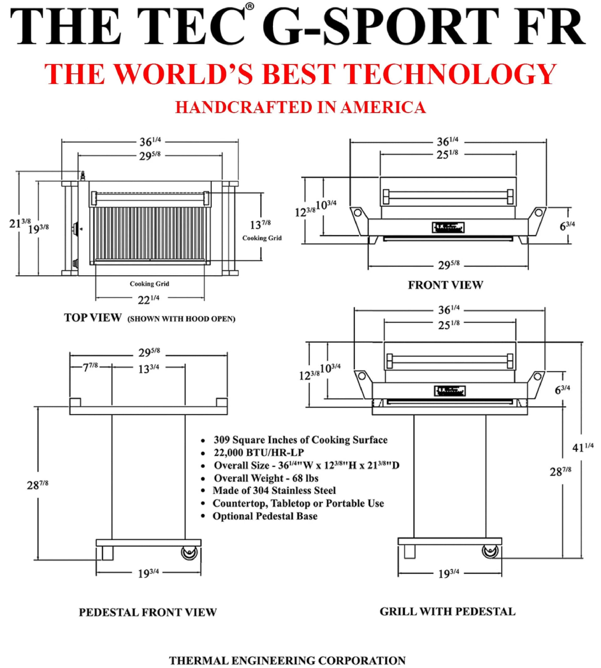 TEC G Sport FR Grill Pedestal - GSPED - image 2