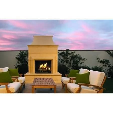 American Fyre Designs 95 Inch Vent-Free Free-Standing Outdoor Cordova Fireplace, 16 Inch Rectangle Bullnose, No Recess, Black Lava, Key Value on the RIGHT/Gas Source out the BACK- 122-20-N-BA-RBC - image 3