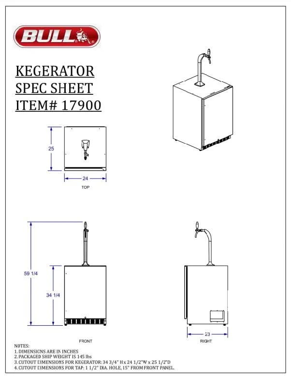 Bull Kegerator with Single Tap - 17900 - image 3