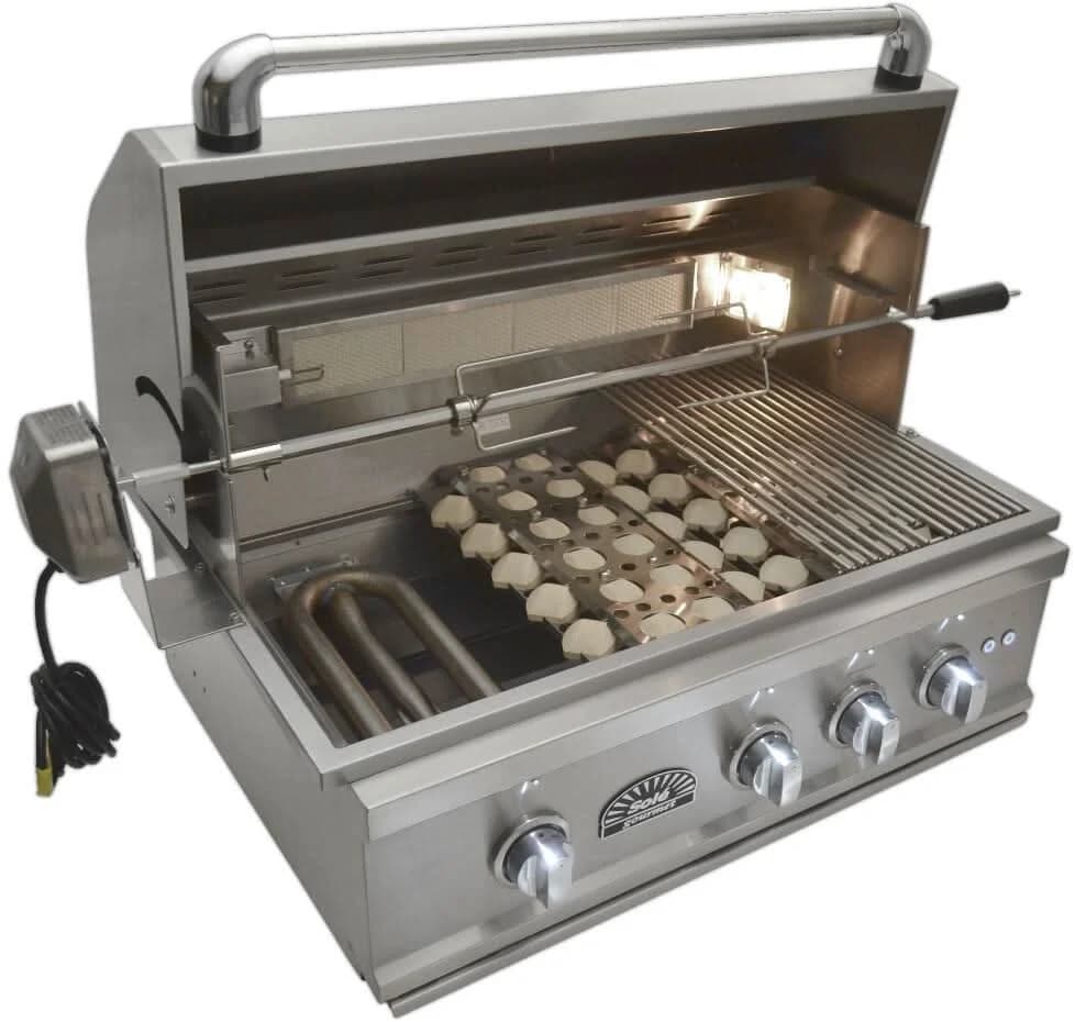 Sole Gourmet TR Series - 32-Inch 3-Burner Built-In Grill with Lights and Rotisserie - Natural Gas - 321BQRTRL - image 5