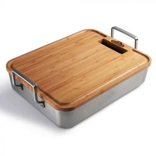 Napoleon Premium SS Roastingpan W/Bamboo Cut Board - 56033