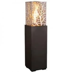 American Fyre Designs 16 Inch Square Magnolia Lantern, Black Lava, Natural Gas- 716-BA-11-M1NC