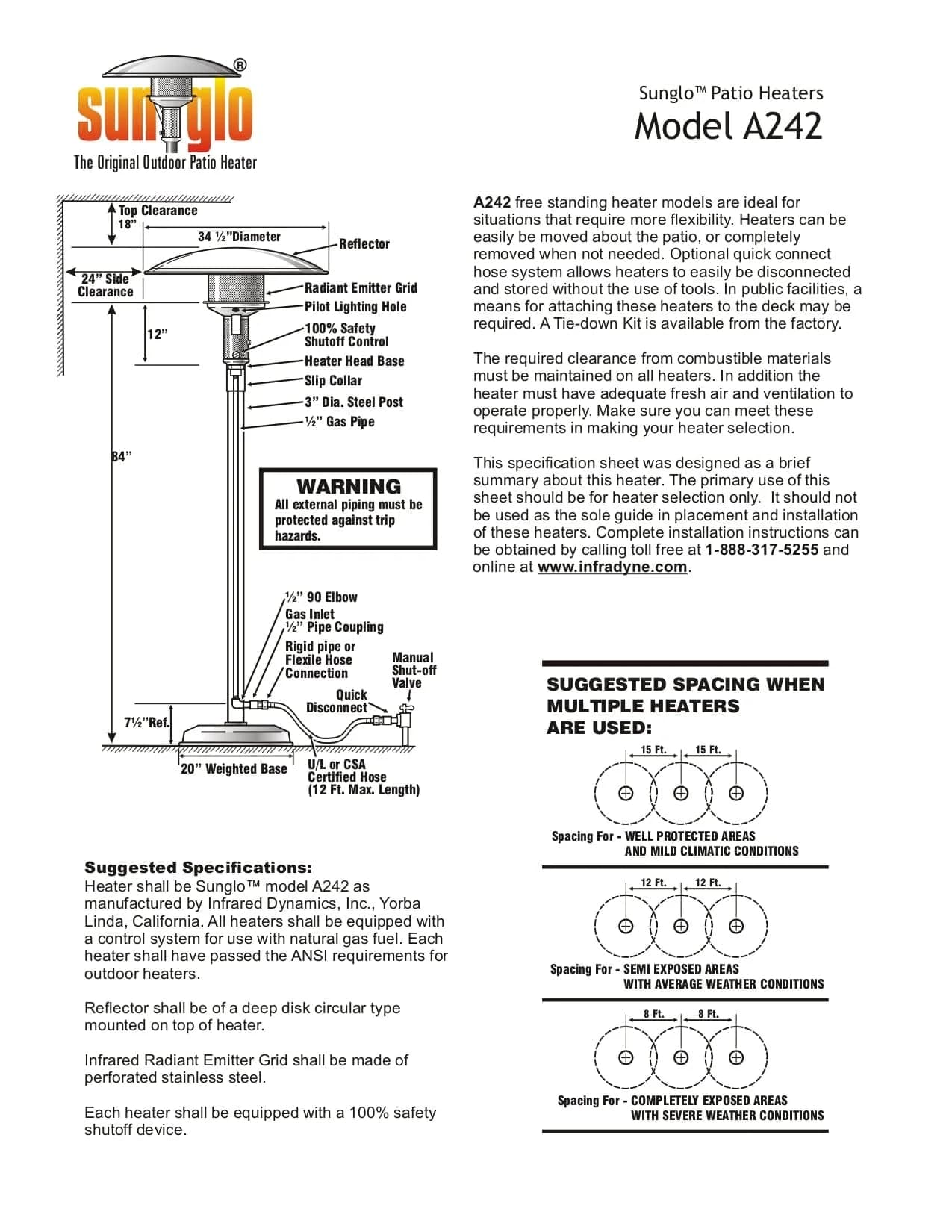 Sunglo 50000 BTU Natural Gas Patio Heater Stainless Steel -1027N DSI - image 3