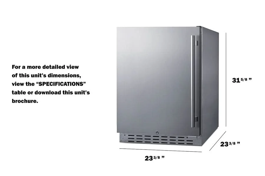 Summit 24-Inch Outdoor Refrigerator with Left Hand Door - AL55OSCSSLHD - image 3