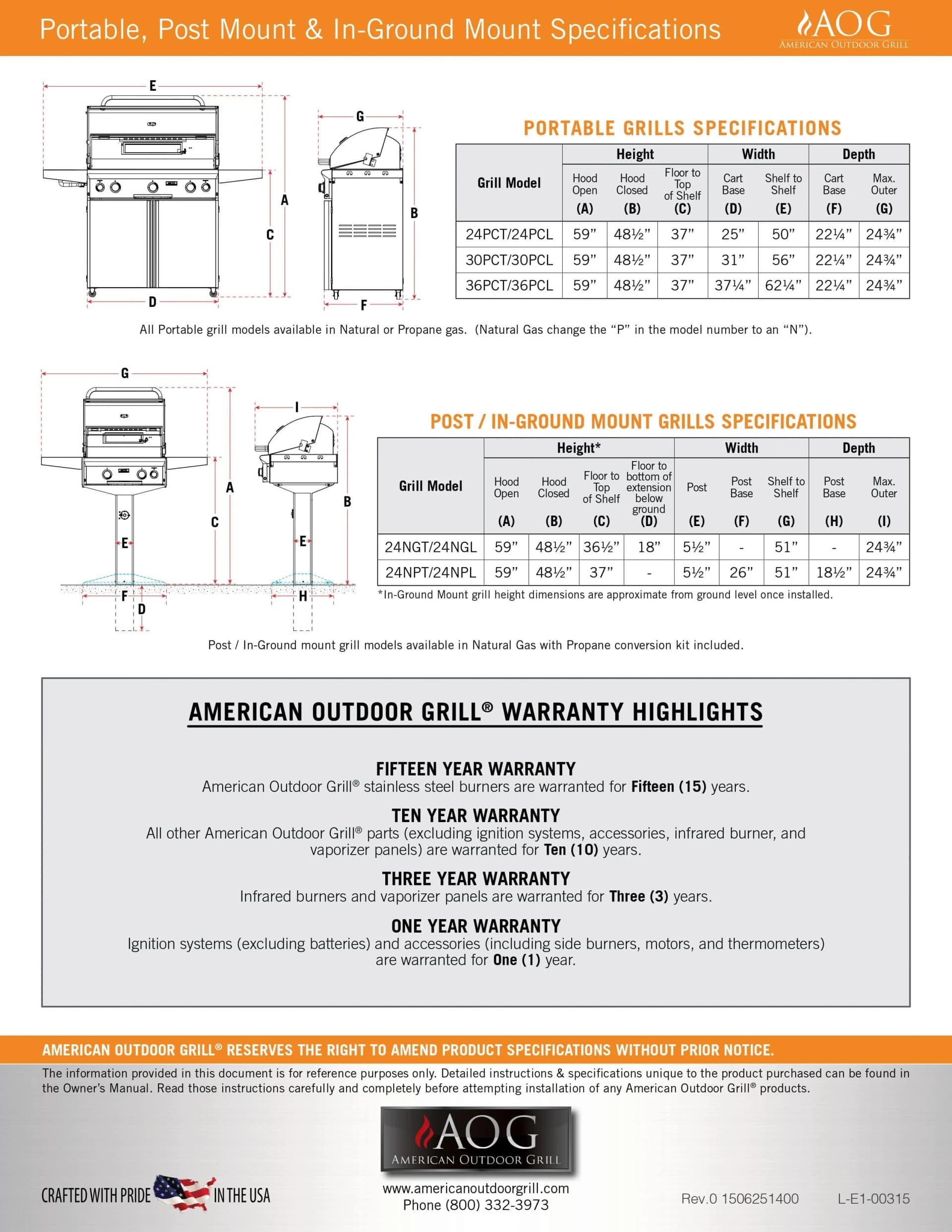 American Outdoor Grill Grill L-Series - 24-Inch 2-Burner Freestanding Grill - Liquid Propane Gas - AOG24PCL00SP - image 5