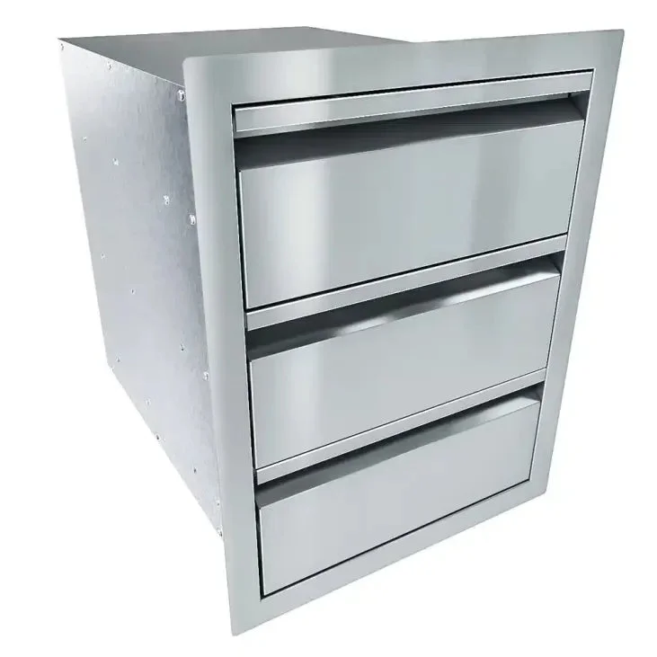 Sunstone 16 Inch Aruba Series Large Triple Drawer Unit with Cutlery Drawer and Two Large Storage Drawers - ARU-16TD - image 2