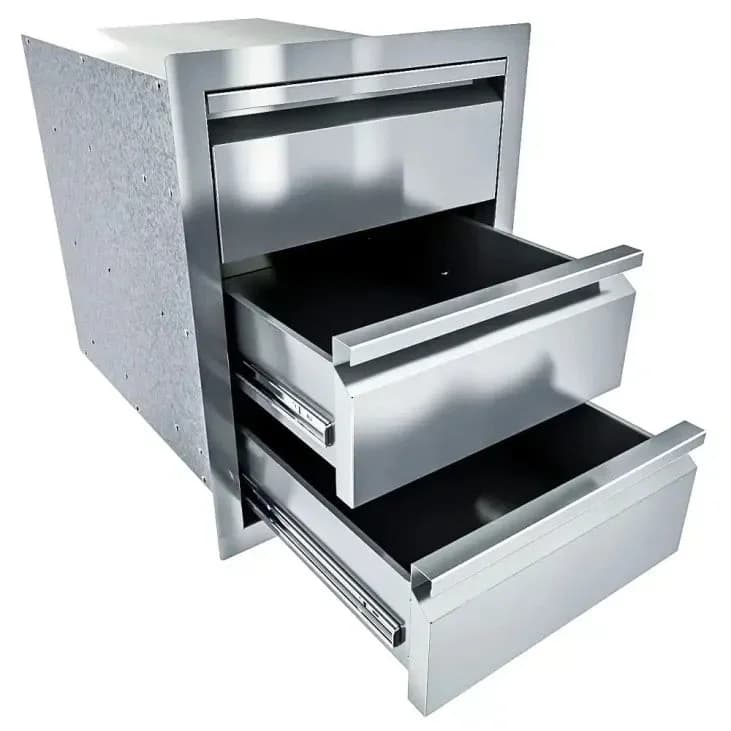 Sunstone 16 Inch Aruba Series Large Triple Drawer Unit with Cutlery Drawer and Two Large Storage Drawers - ARU-16TD - image 3
