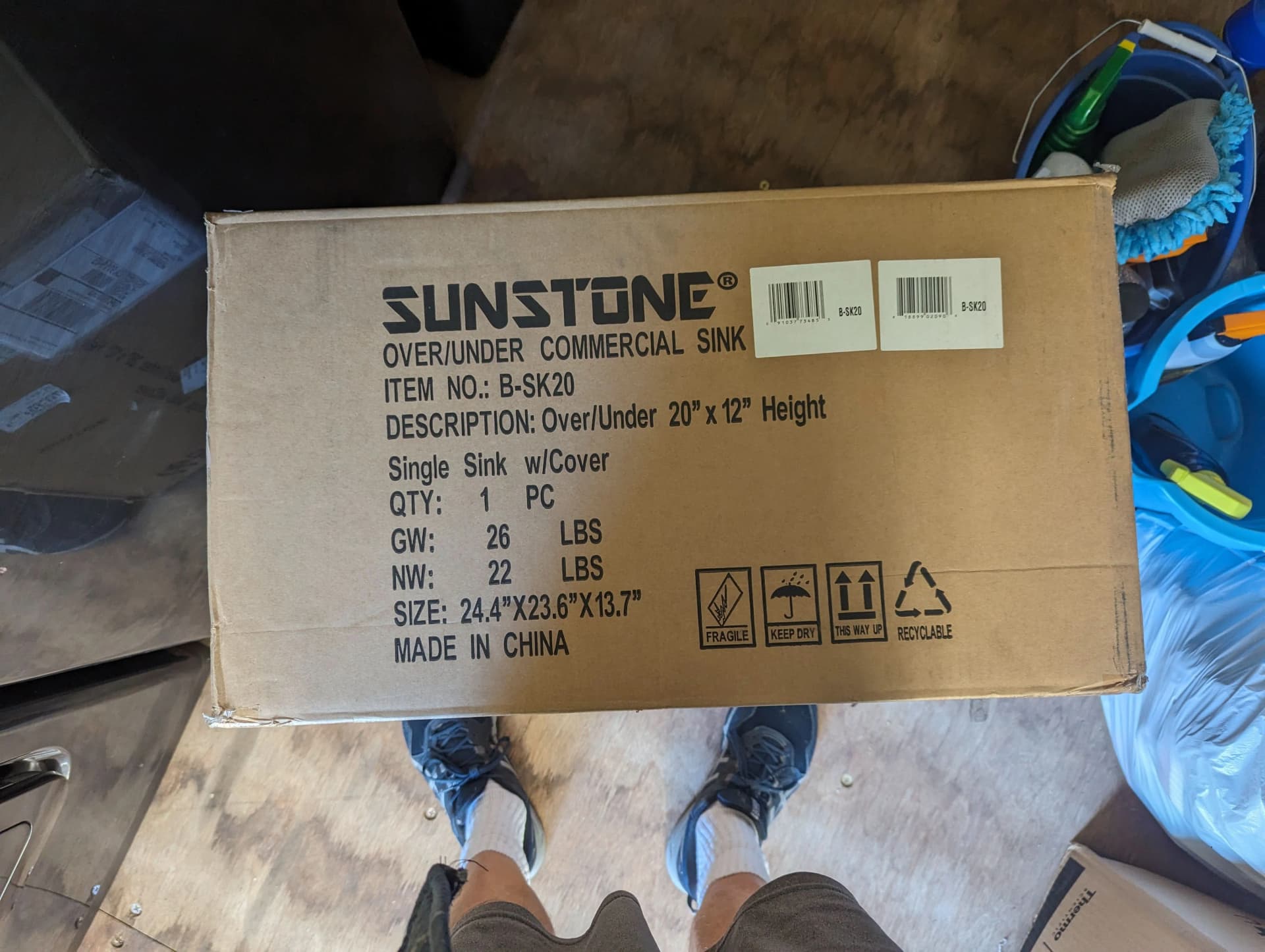 Sunstone Over/Under 20 x 12 Height Single Basin Sinks Open Box- B-SK20-OB - image 5