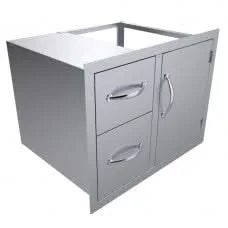 Sunstone 30 Beveled Style Double Drawer & Door Combo w/Removable Support Frame - BA-DDC30