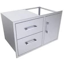 Sunstone 36 Beveled Style Double Drawer & Door Combo w/Removable Support Frame - BA-DDC36 - image 2