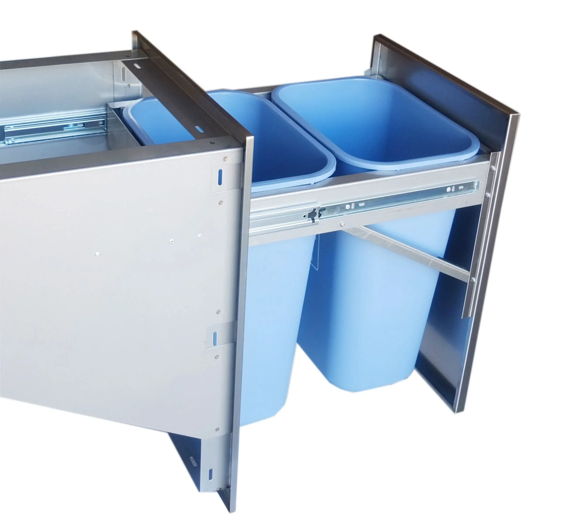 Sunstone 20x27 Beveled Frame Trash Drawer w/Two Trash Bins - BA-TRD2027 - image 3