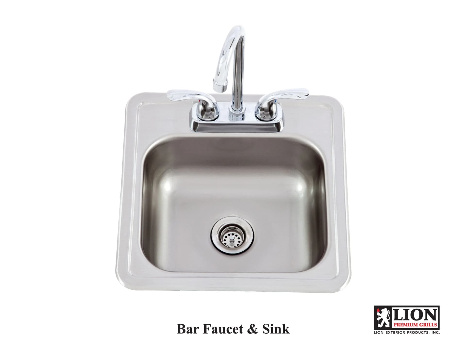 Lion Premium Grills 15 X 15 Outdoor Stainless Steel Sink With Hot/Cold Faucet – 54167
