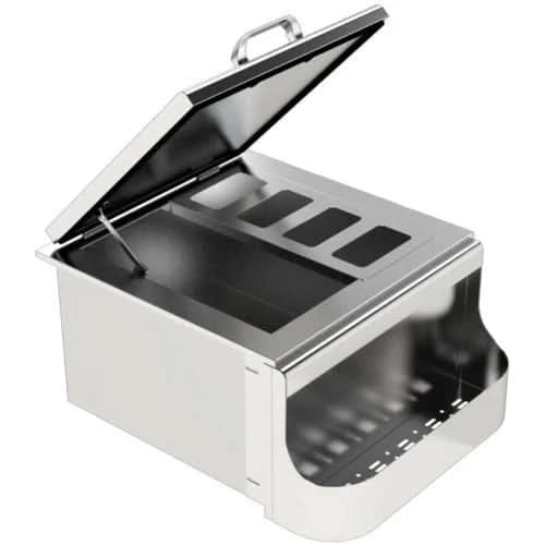 PCM 260 Series 18 Inch Slide In Ice Bin Cooler With Speed Rail & Condiment Holder - BBQ-260-18SI