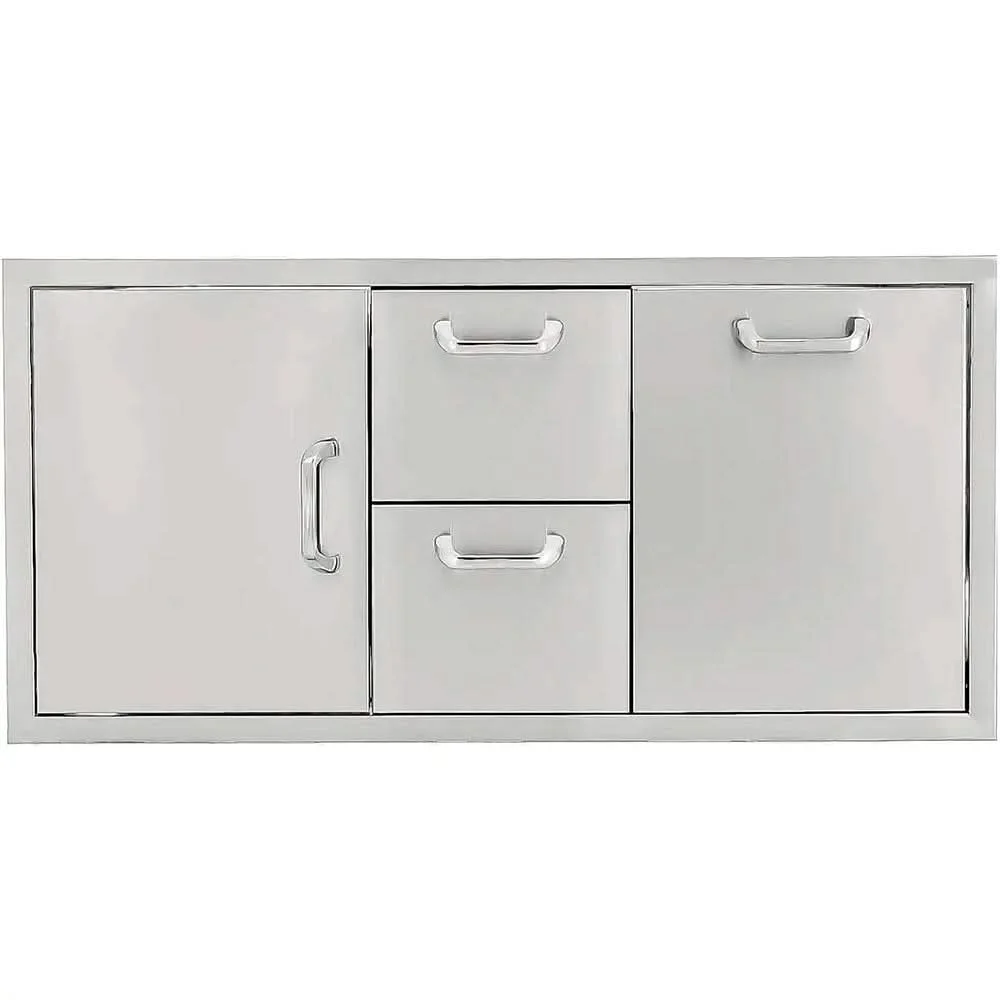 Eloquence 260 Series 42 Inch Door, Double Drawer & Roll Out Trash Bin Combo - Eloquence-260-DDC-42TR