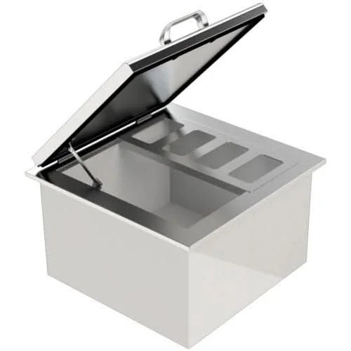 PCM 260 Series 25 Inch Drop In Ice Bin Cooler With Condiment Tray - BBQ-260-DI