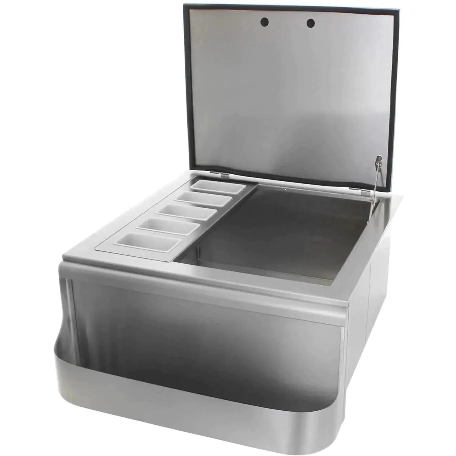 PCM 260 Series 25 Inch Slide In Ice Bin Cooler With Speed Rail & Condiment Holder - BBQ-260-SI - image 2
