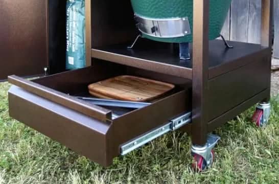 Sole Gourmet Steel Cart 4 Large BGE Copper W/Storage Door & Tool Drawer - BGECCOP - image 3