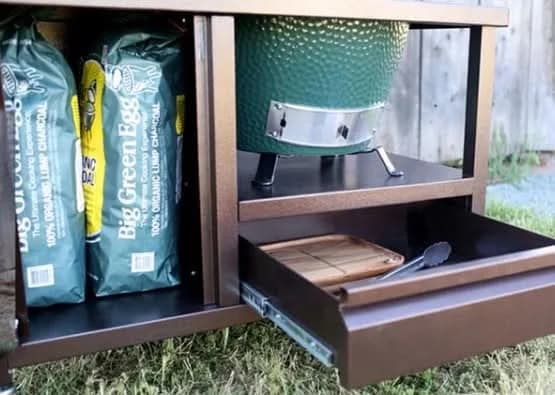 Sole Gourmet Steel Cart 4 Large BGE Copper W/Storage Door & Tool Drawer - BGECCOP - image 4