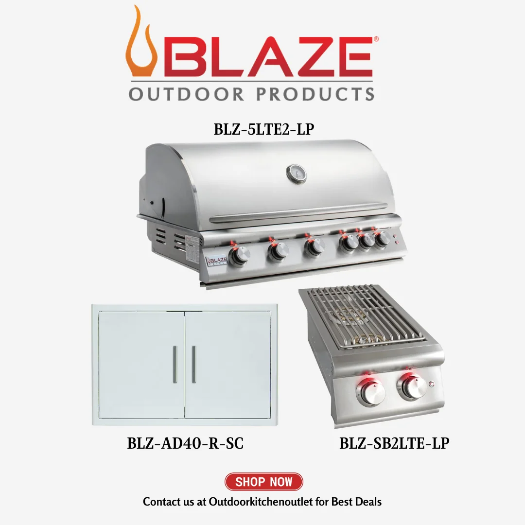 Blaze Outdoor Basic Package LTE 40-inch 5 burner with Access Door and Double Side Burner LP