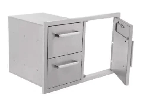 Bonfire Whistler - 28-Inch 3-Burner Built-In NG Grill with Side Burner, Door/Drawer Combo and Smoker Box - PCKG2CBB3-NG-DDSMKBX - image 16