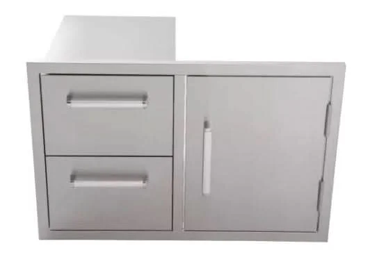 Bonfire Whistler - 28-Inch 3-Burner Built-In LP Grill with Side Burner Door/Drawer Combo and Smoker Box - PCKG2CBB3-LP-DDSMKBX - image 15