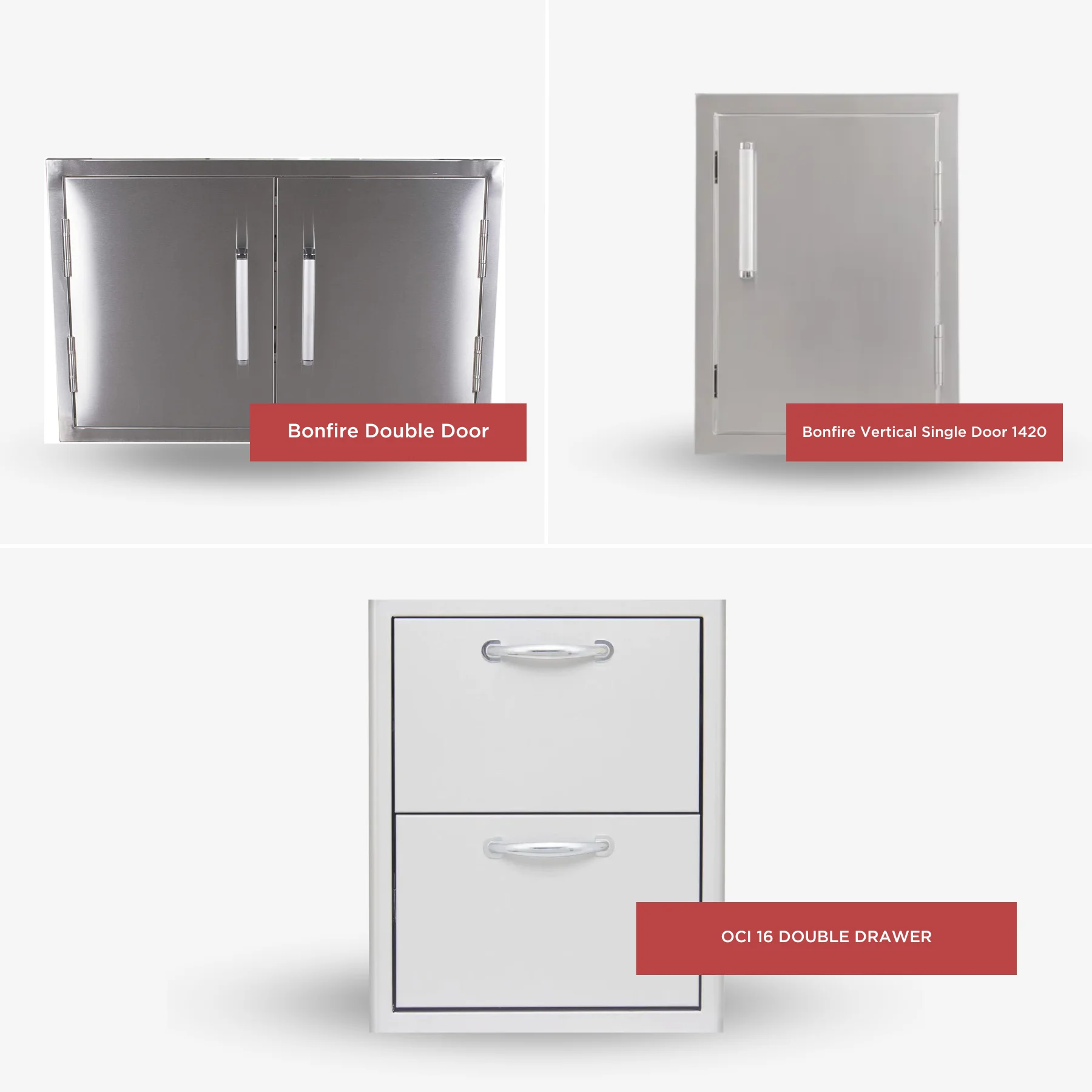 Whistler Basic Package with Stainless Steel Double Access Door, Double Drawer and Single Access Door Vertical