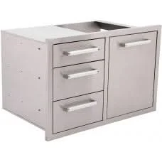 Whistler Outdoor Kitchen Triple Drawer & Trash Drawer Combo, 304 Stainless Steel - CBATDT