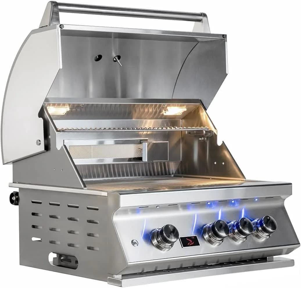 Bonfire Whistler - 28-Inch 3-Burner Built-In NG Grill with Side Burner, Door/Drawer Combo and Smoker Box - PCKG2CBB3-NG-DDSMKBX - image 4