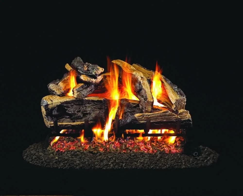 Peterson Gas Logs 24" Charred Rugged Split Oak Logs Only - CHRRSO24