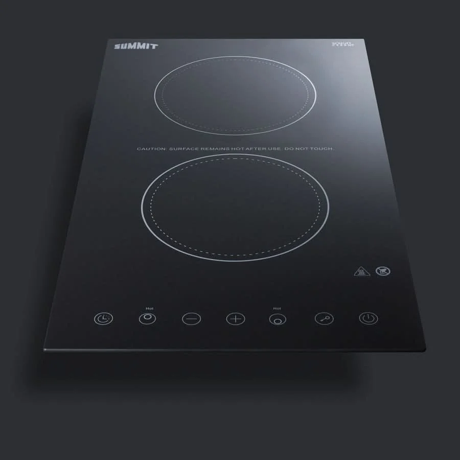 Summit 12 Wide 115V 2-Burner Radiant Cooktop Black - CR2B15T1B - image 4