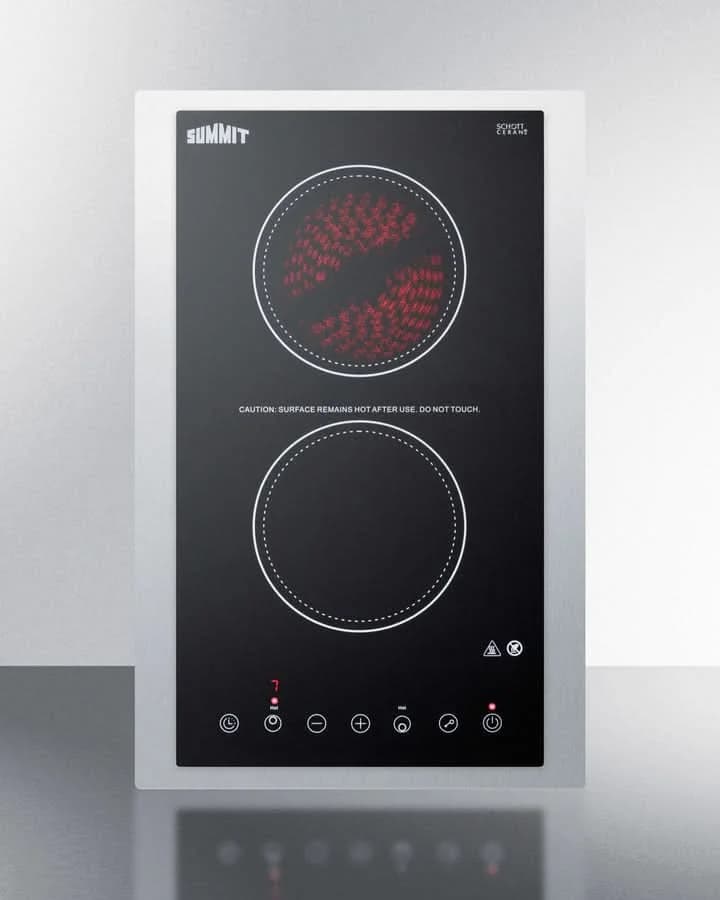 Summit 15 Wide 115V 2-Burner Radiant Cooktop Black - CR2B15T1BTK15 - image 2